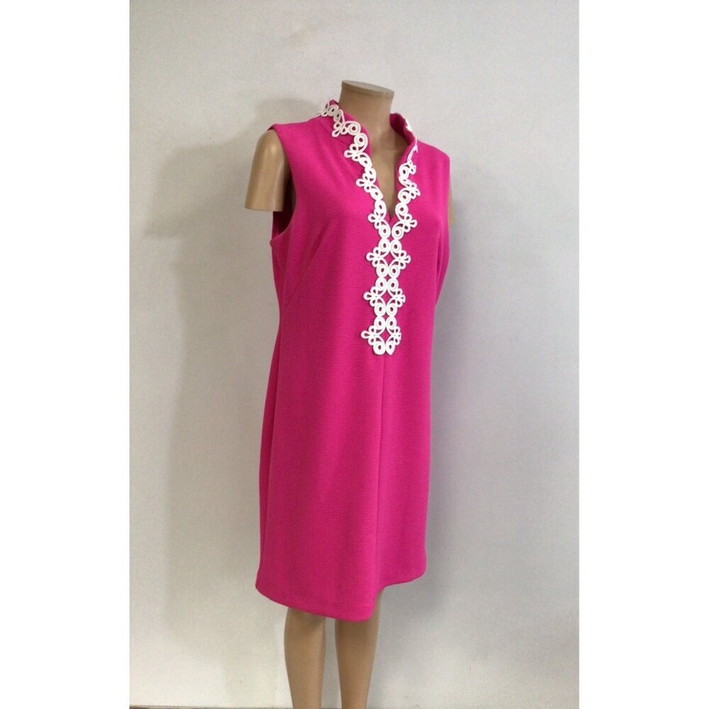 Elle Preppy Pink Dress Embroidered Womens Large